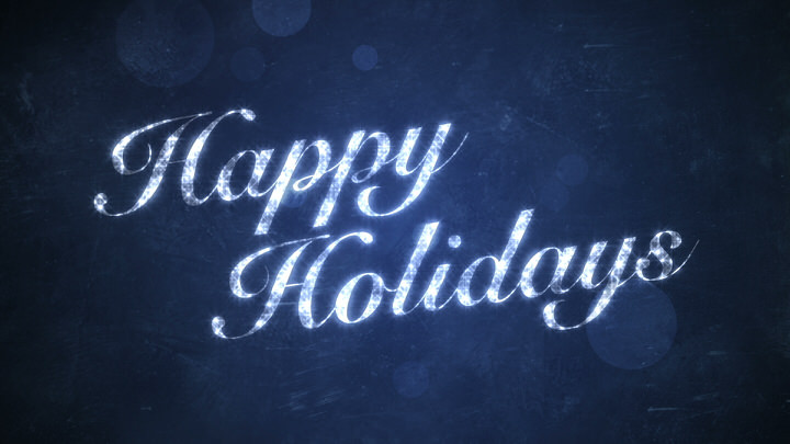 Happy Holidays on Blue
